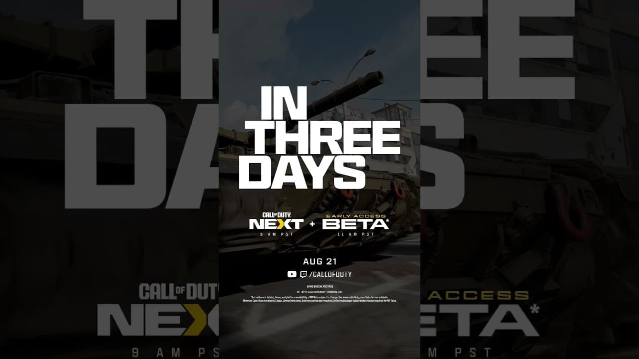Call of Duty: NEXT Showcase Confirmed for August 21 — Beta Early Access Kicks Off Same Day